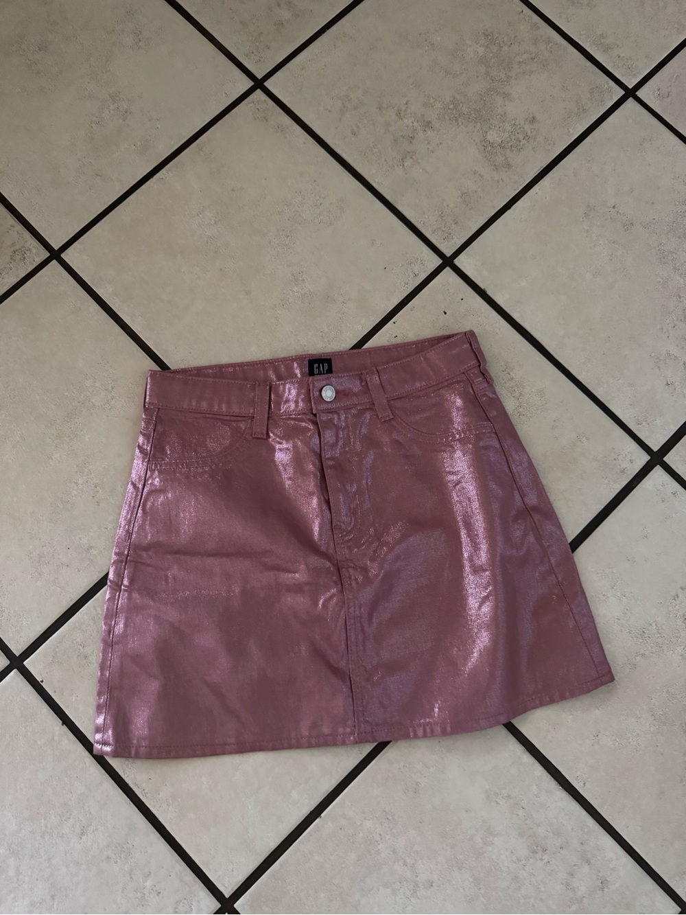 GAP Girls Metallic Rose Pink Mini Skirt